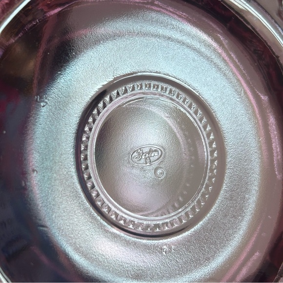 Vintage Fenton Glass Dusty Rose Reverse Stars and Sun Scalloped Edge Basket - Picture 6 of 10